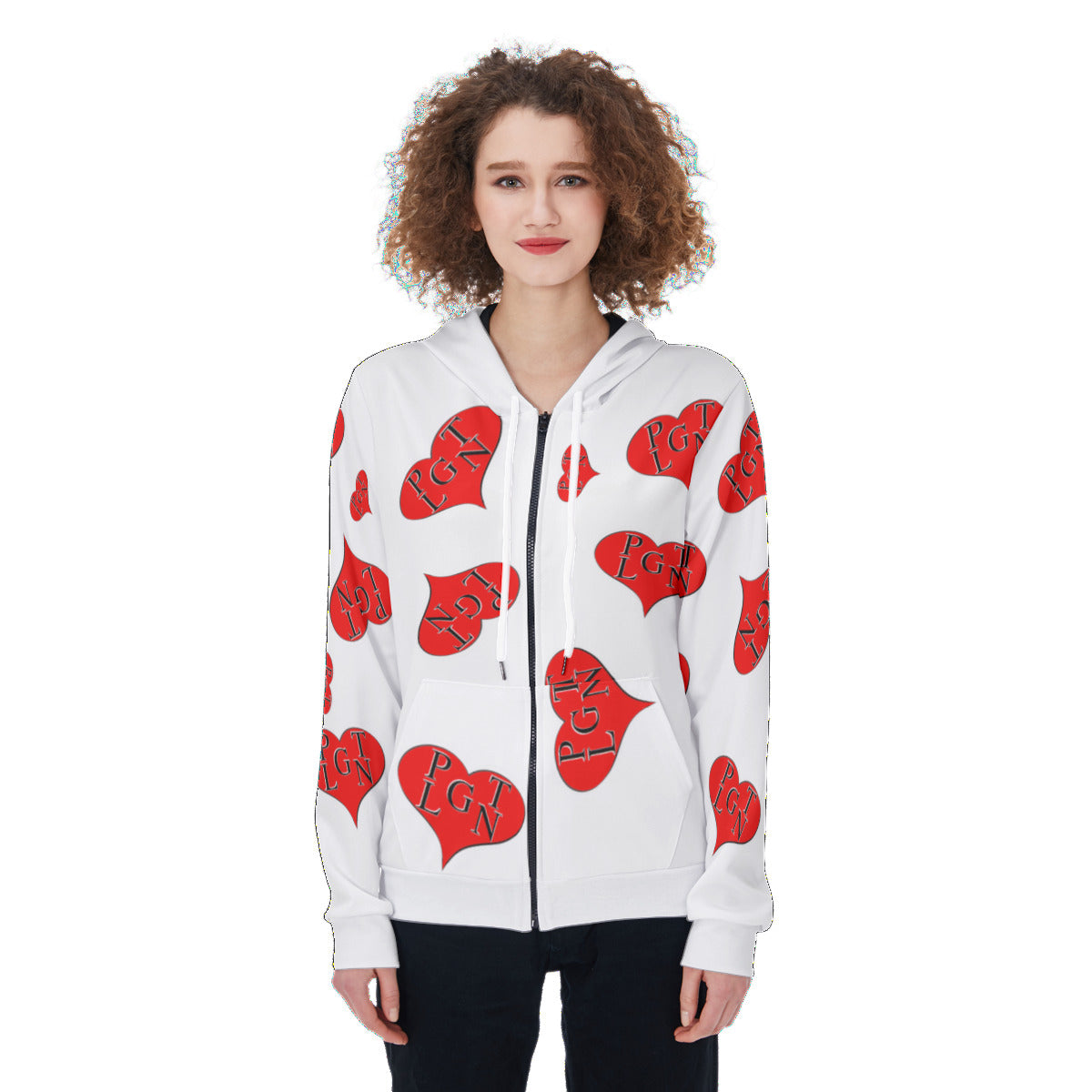 23) MULTI HEART FELPA ZIP donna woman