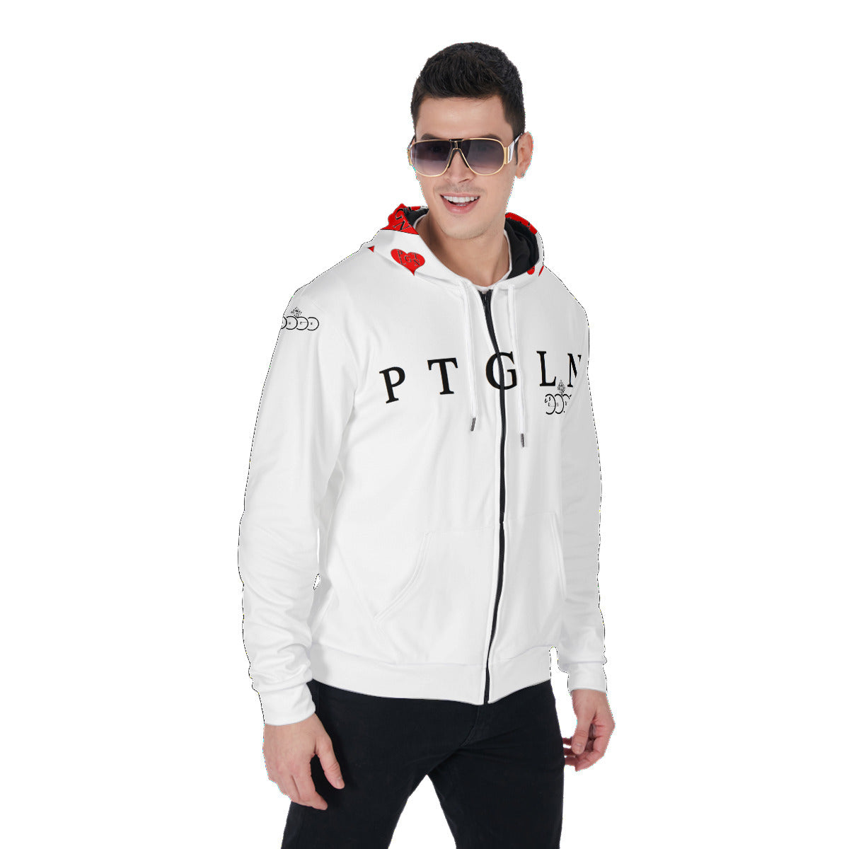 30) LOGO PTGLN FELPA zip uomo man