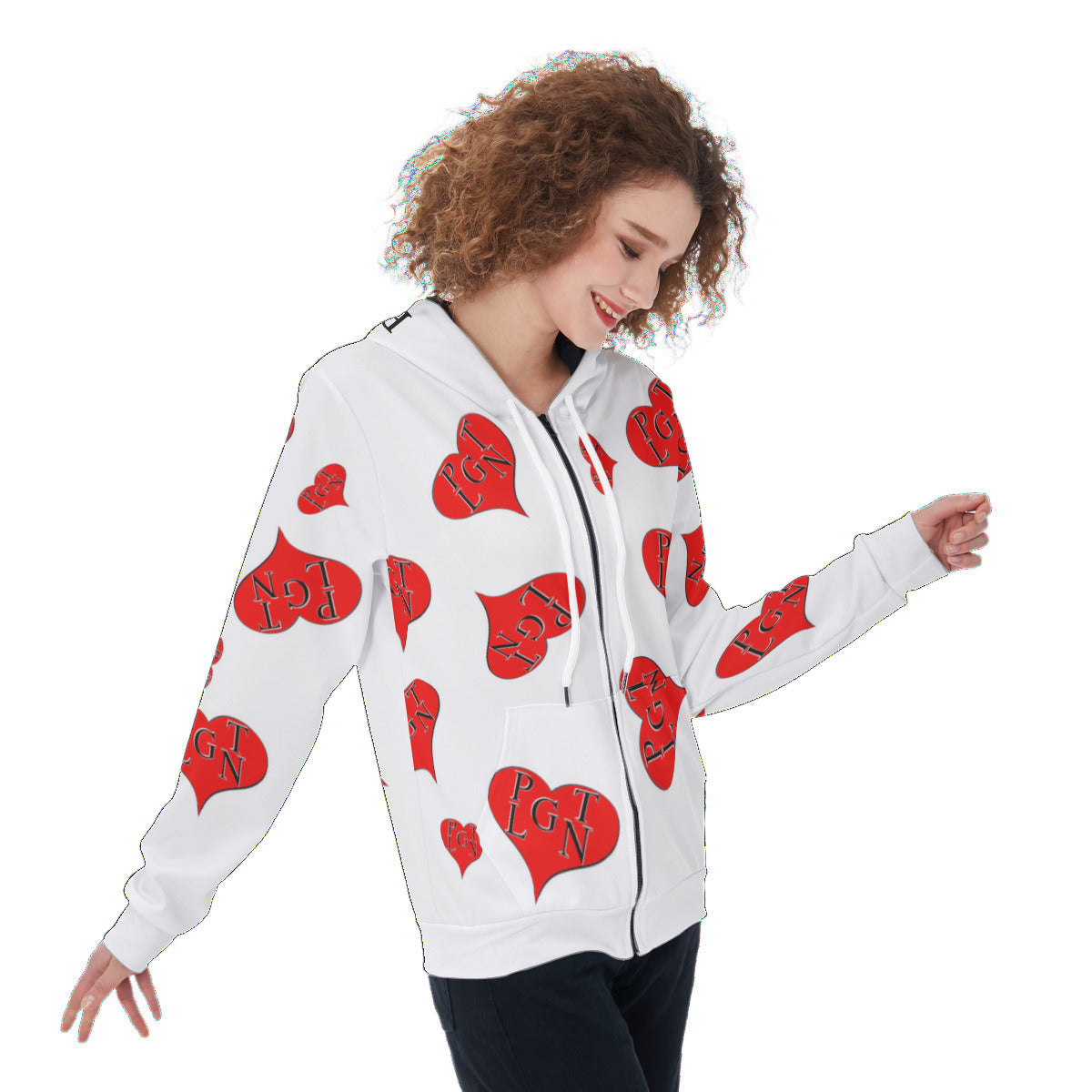 23) MULTI HEART FELPA ZIP donna woman